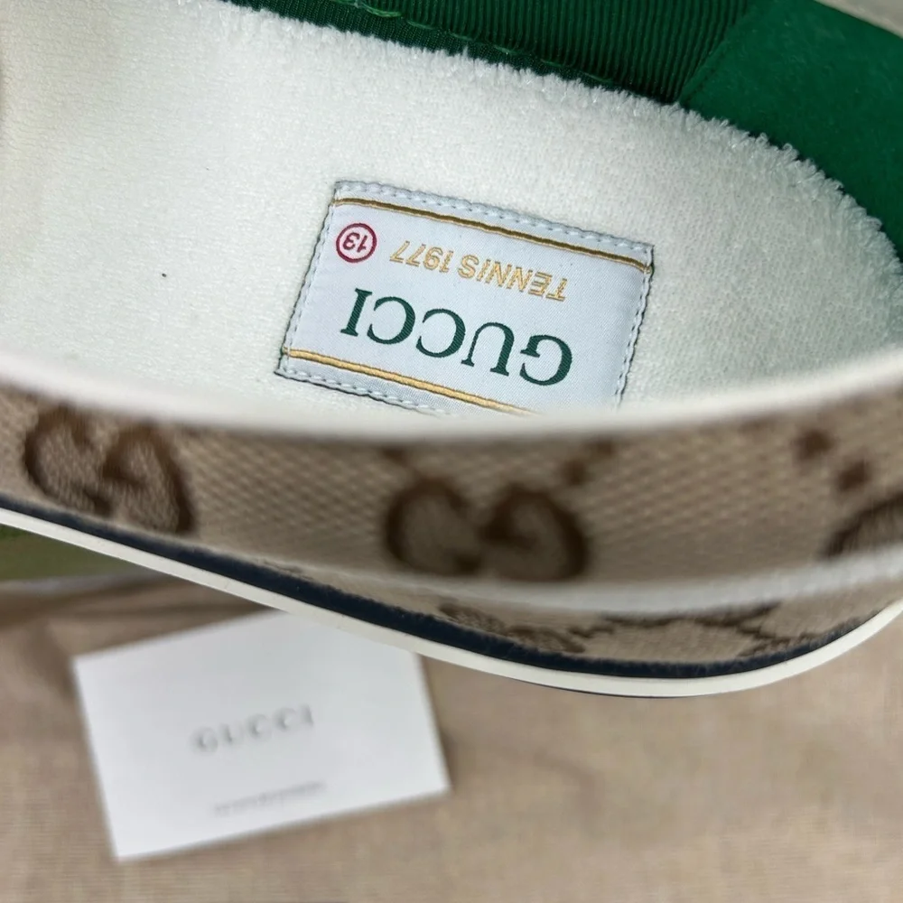 Men's Gucci, GG  Supreme, slip on canvas sneakers size 13 made in Italy